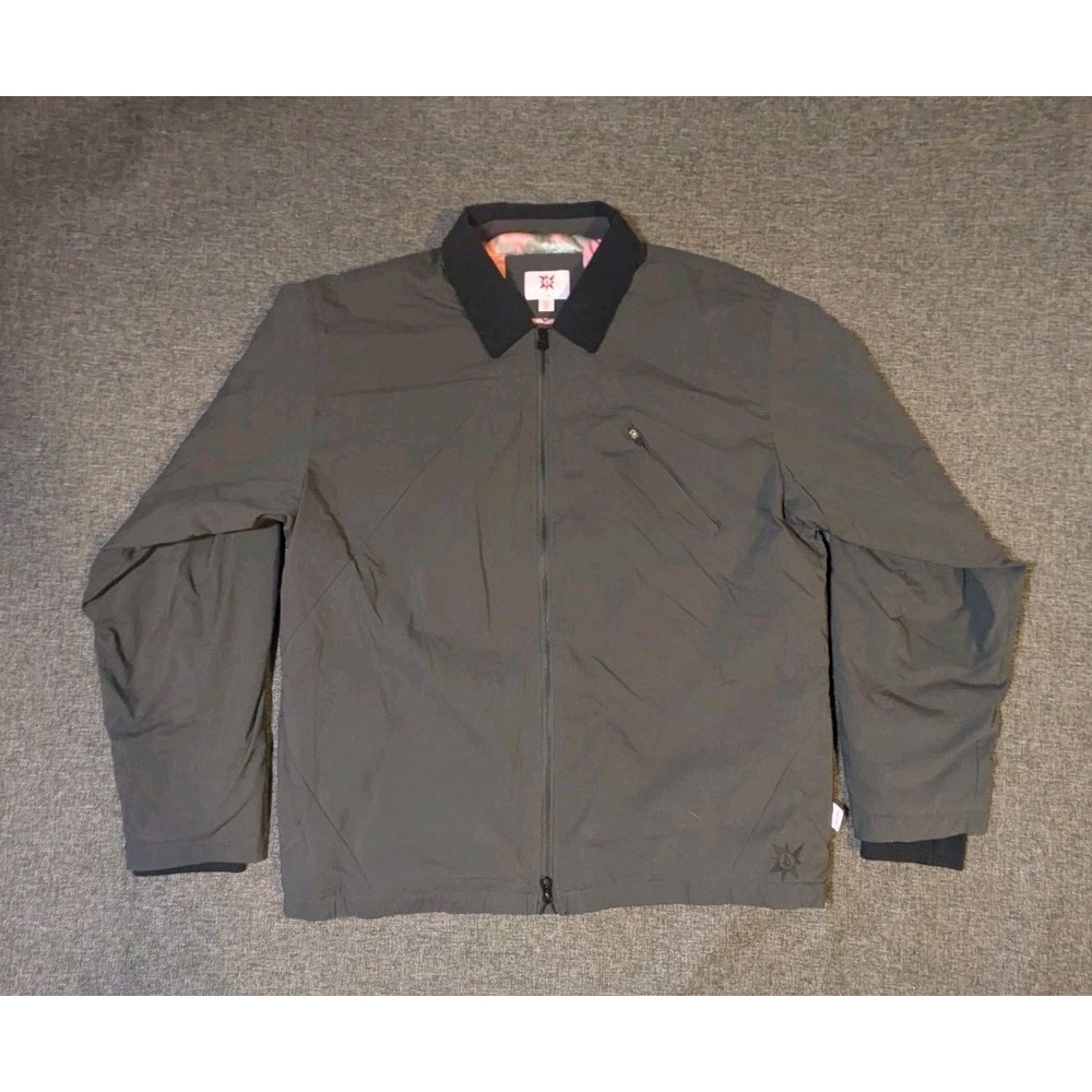 VOLCOM X BRYAN IGUCHI Tokyo Stealth Jacket Men Large Gray Abstract Zip Up Coat